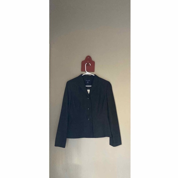 Ann Taylor Dark 100% Wool Grey Blazer 8 NWT - Picture 3 of 7